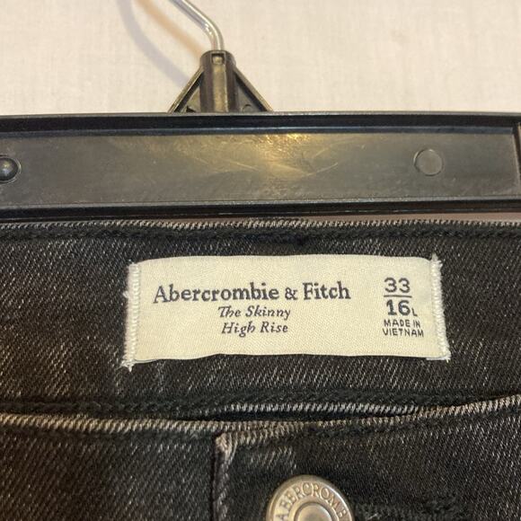 Abercrombie & Fitch Black Grey High Rise Skinny Jean Size 16L - Picture 4 of 9